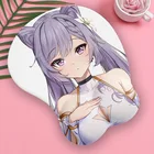 Новинка, различные креативные Мультяшные аниме, 3D сексуальный удар Genshin Rem ram грудь, силиконовый коврик для мыши, модель, подставка для запястья, игрушка в подарок