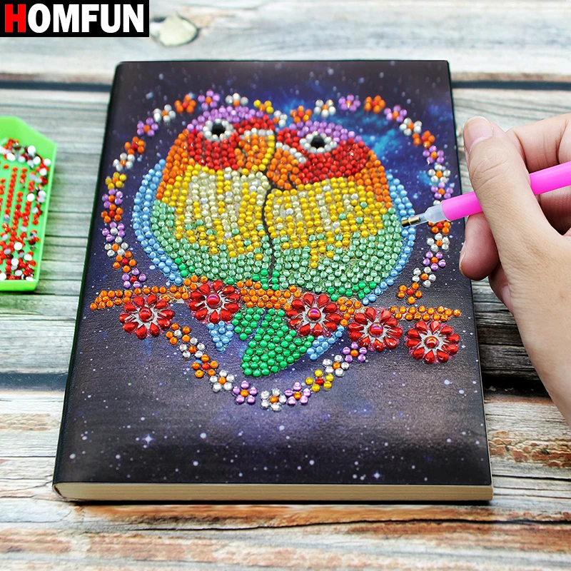 HOMFUN A5 блокноты 5D DIY алмазная живопись особой формы Дневник Книга Алмазная вышивка