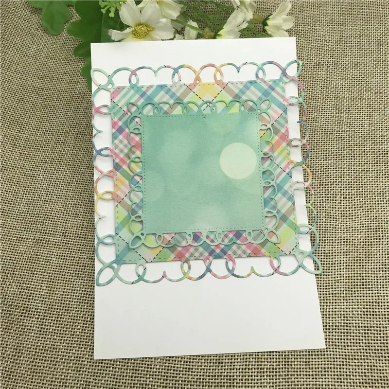 Квадратный фотоальбом декоративные металлические режущие штампы Трафаретный