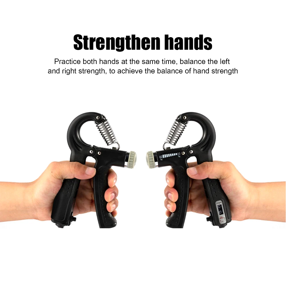 

Adjustable R-Shaped Spring Hand Gripper Countable Hand Strength Exercise Grip Fitness Sports Finger Rehabilitation Training Tool