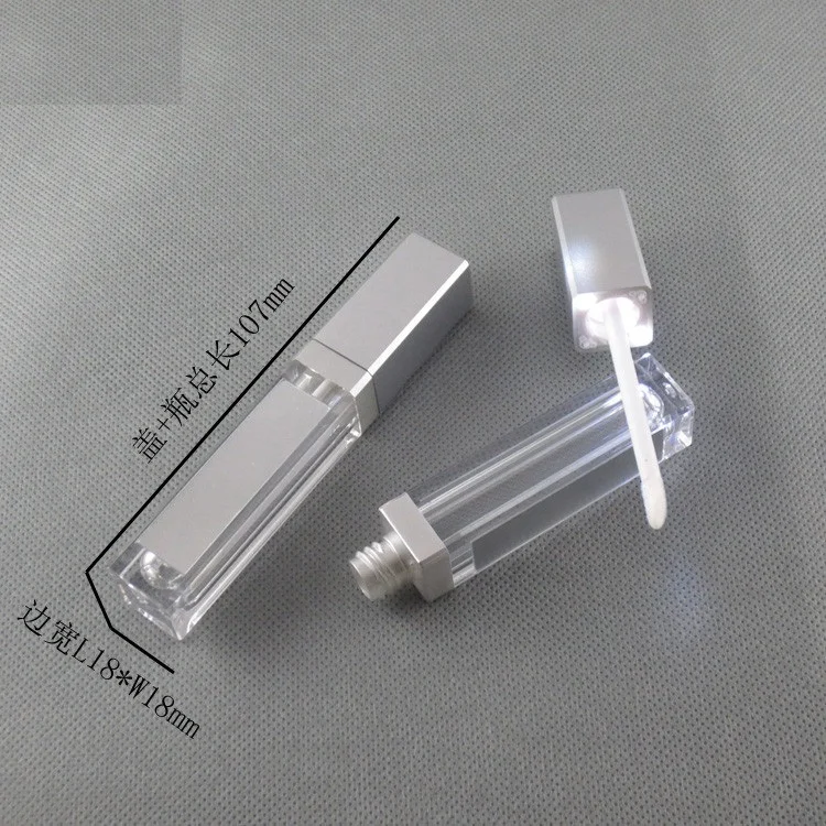 

7.5ML 10-100pc Black Square Empty Lip Gloss Tube,Acrylic High Class Cosmetic Lipstick Packing Bottle with LED Light,Makeup Tool