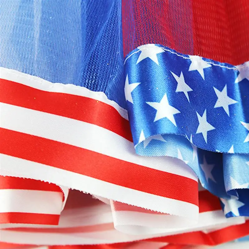 Новинка 2020 года сетчатая юбка с принтом флага для маленьких девочек модные