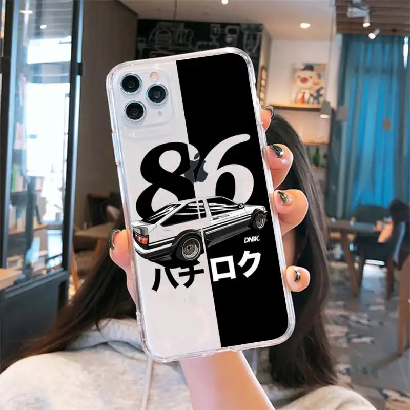 

Initial D car Japan anime movie Phone Case Transparent soft For iphone 5 5s 5c se 6 6s 7 8 11 12 plus mini x xs xr pro max