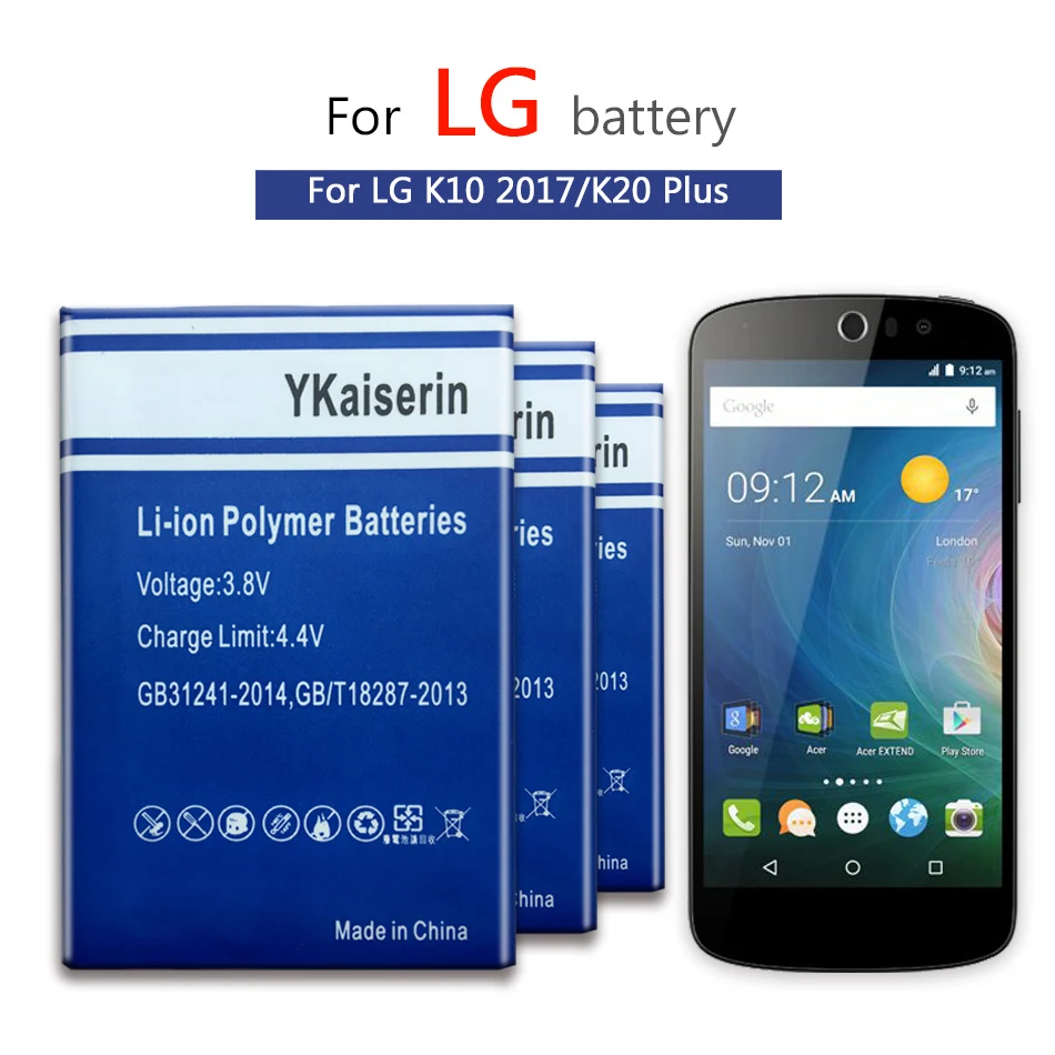 Для LG аккумуляторная батарея для K10 Аккумуляторы 2017 версии V10 V20 g4 мини
