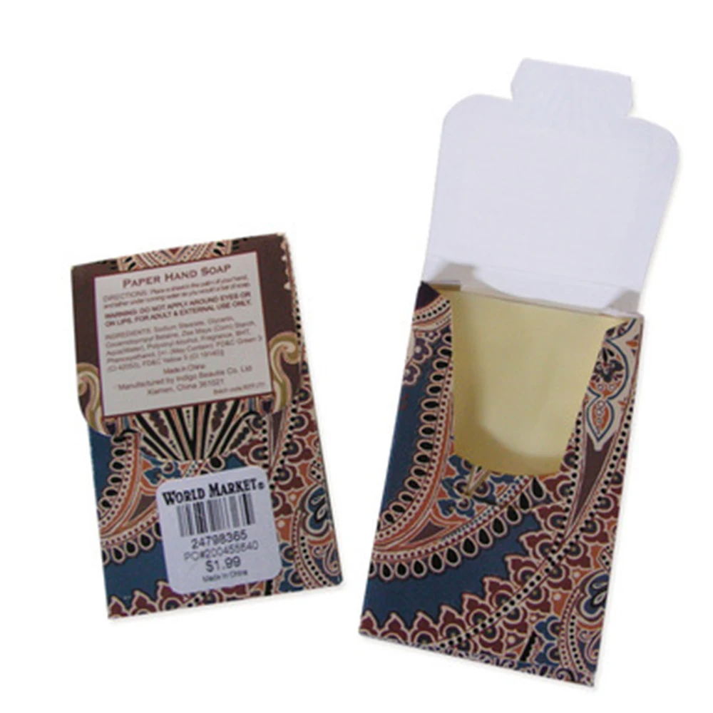 

25pcs/box Disposable Boxe Outdoor Travel Soap Paper Washing Hand Bath Clean Scented Slice Sheets Portable Mini Paper Soap