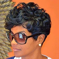 wigs for black women short curly synthetic hair natural black hair high temperature fiber wigs daily use