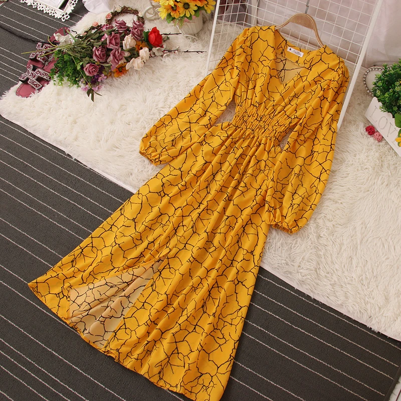 Женское платье с v-образным вырезом Fitaylor элегантное средней длины высокой талией