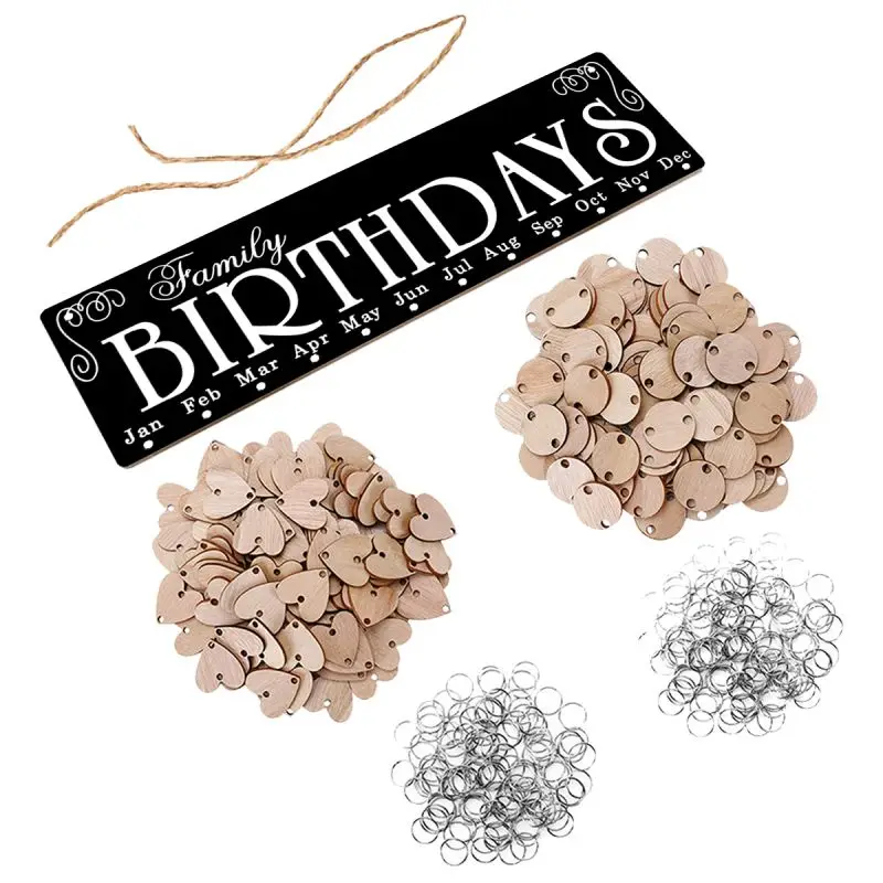 

Home Advent Calendars Wood Birthday Reminder Board Birch Plaque Sign Family Friends DIY Hanging Calendar Date Mark Home Decor