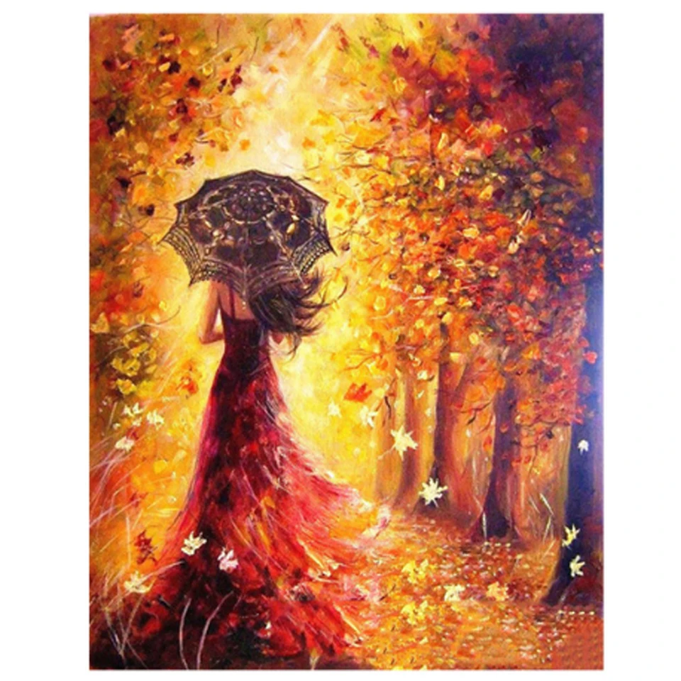 Алмазная 5D живопись сделай сам красивый Осенний пейзаж для женщин