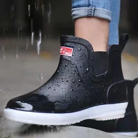 men rainboots waterproof rain boots ankle water shoes pvc male winter fashion outdoor flat non slip comfortable wading fishing