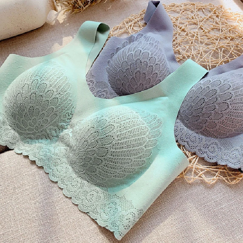 

Женское сексуальное дышащее нижнее белье, нескользящий удобный однотонный бюстгальтер Бесшовный Бюстгальтер с подушечками