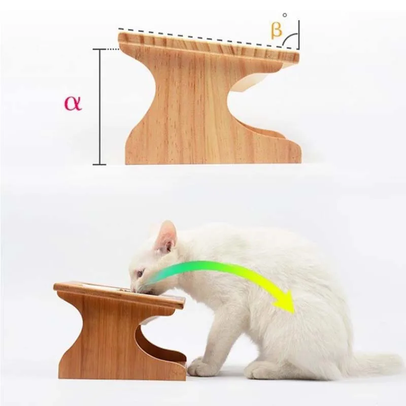 Новые деревянные наклонные кормушки для домашних животных нескользящая двойная