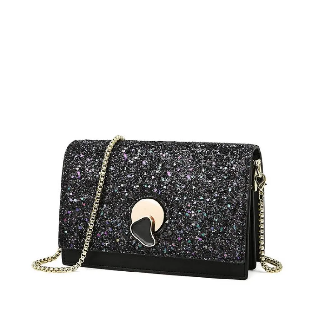 

Women's bag new sequins bag fashion delicate chain bag one shoulder slanting span small square bag elegant casual bags for woman