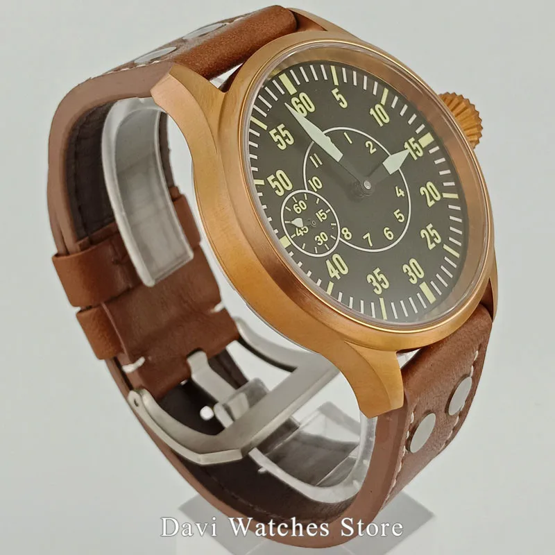 Мужские наручные часы с черным циферблатом и сапфировым стеклом 43 мм|Мужские