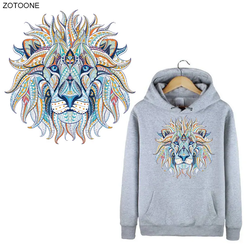 ZOTOONE цветная нашивка с головой льва термоклейкая животными для одежды наклейки