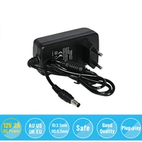 power supply adapter ac 100 240v to dc 12v 2a charger converter eu uk us au 5 52 5mm plug for led lightlcd monitorcctv camera