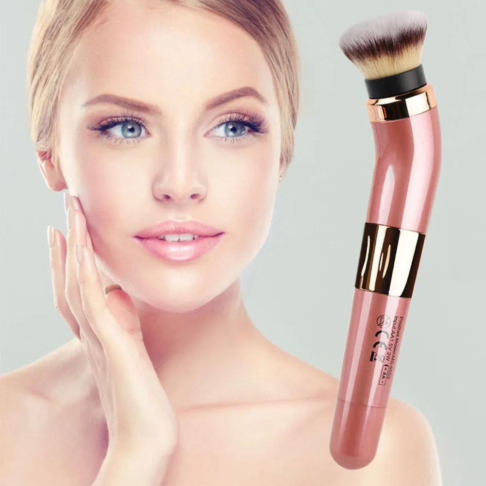 

Blending Easy Use Battery Powered Synthetic Fiber Foundation Blush Automatic Electric Makeup Brush 360 Degrees Cosmetic Portable