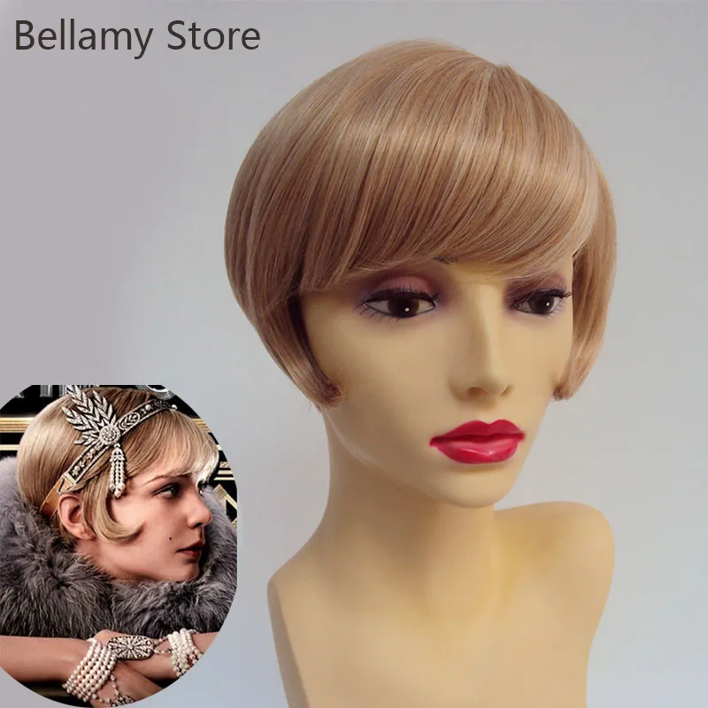 Парик светлый короткий из фильма Великий Гэтсби для косплея хэллоуивечерние |