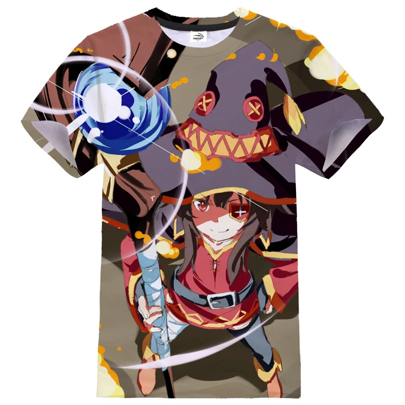 Новинка 2020 футболка с аниме Megumin Konosuba уличная одежда 3D принтом кавайная модная
