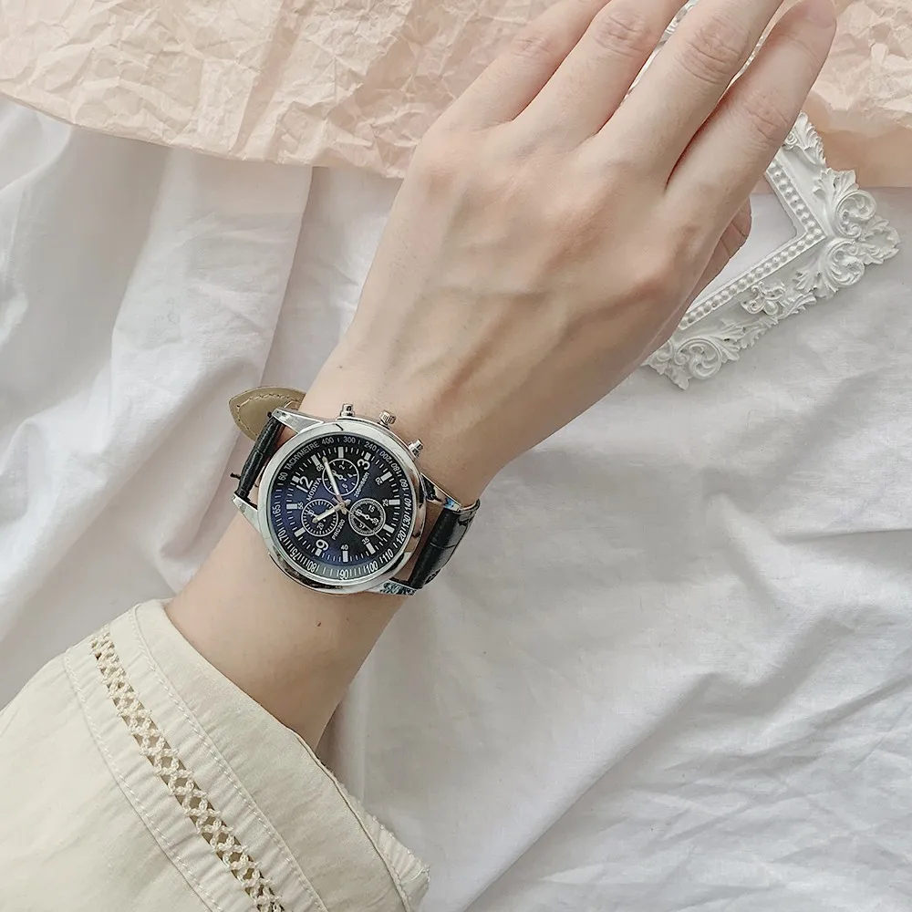 

2021 Мужские часы Мужские Модные Спортивные кварцевые наручные часы с чехлом из нержавеющей стали с кожаным ремешком деловые наручные часы