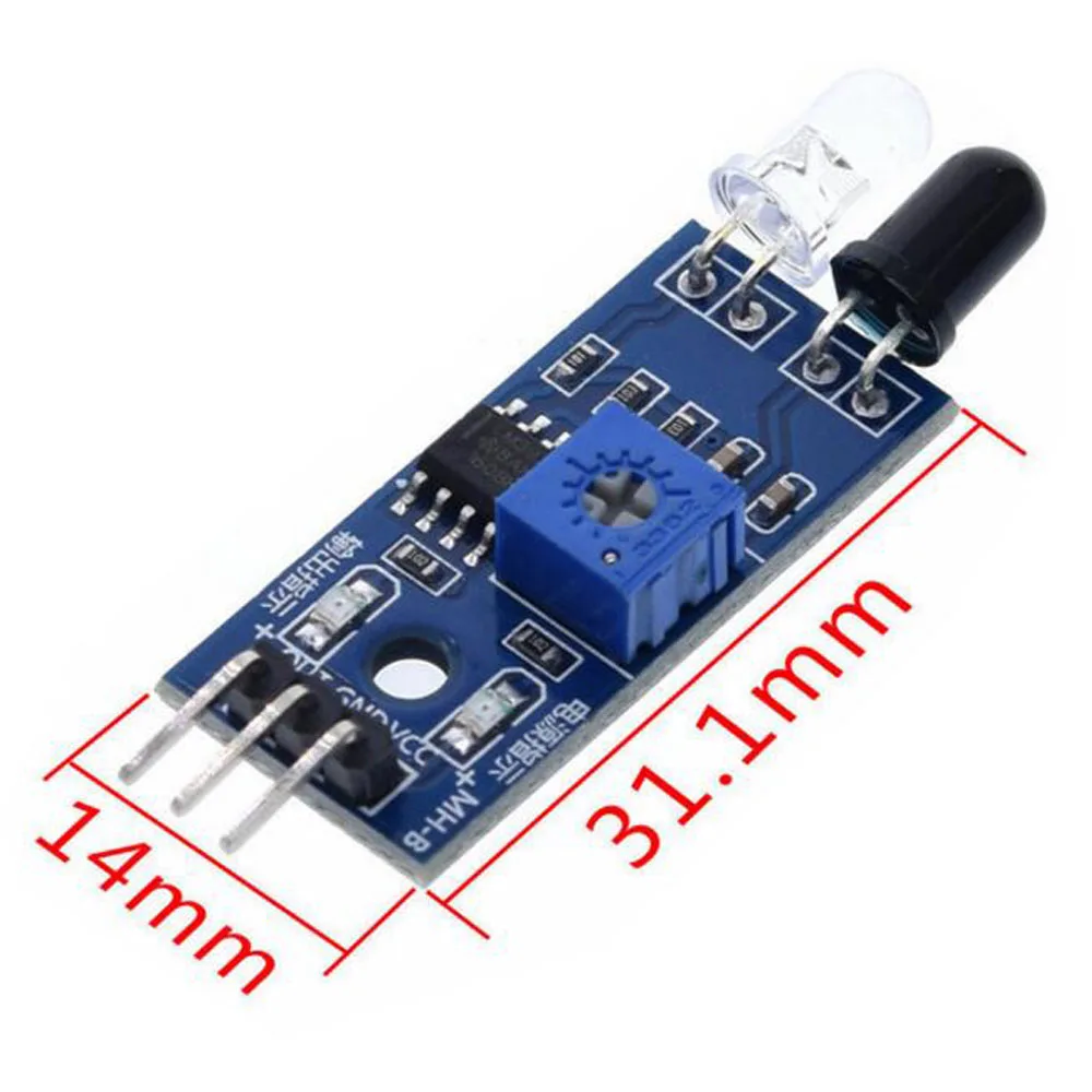 

Infrared Barrier Module, Obstacle Avoidance Sensor, Black and White Line Recognition Distance Adjustable
