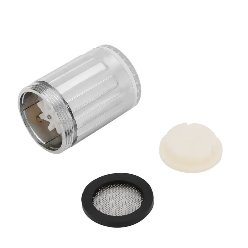 

3 Color LED Light Change Faucet Nozzle Aerator Shower Water Tap Temperature Sensor No Battery Water Faucet Glow Shower Screw