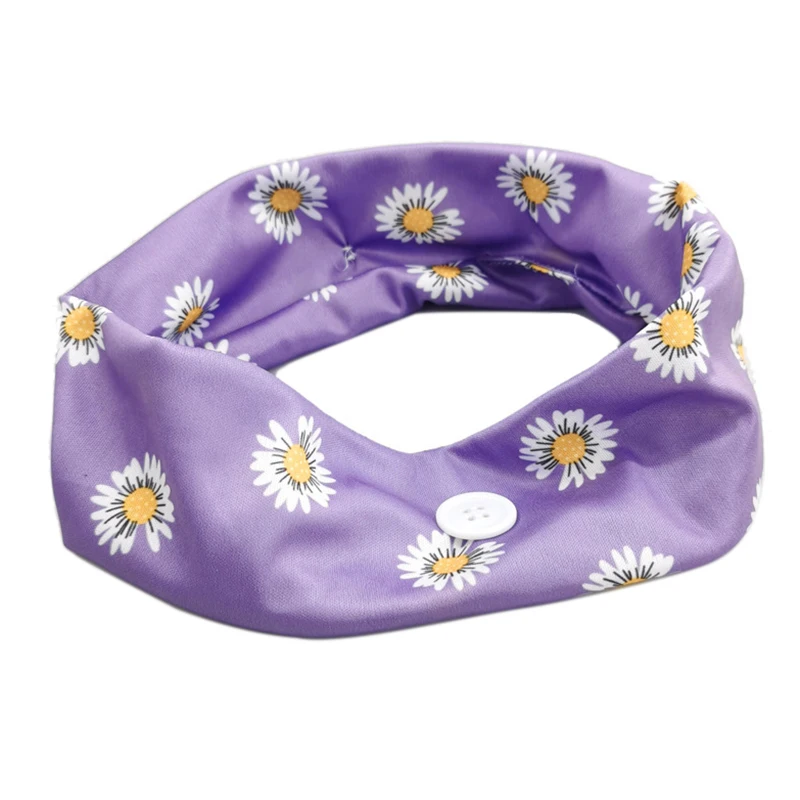 Новые широкие тянущиеся повязки для волос с кнопками влагоотводящие дышащие