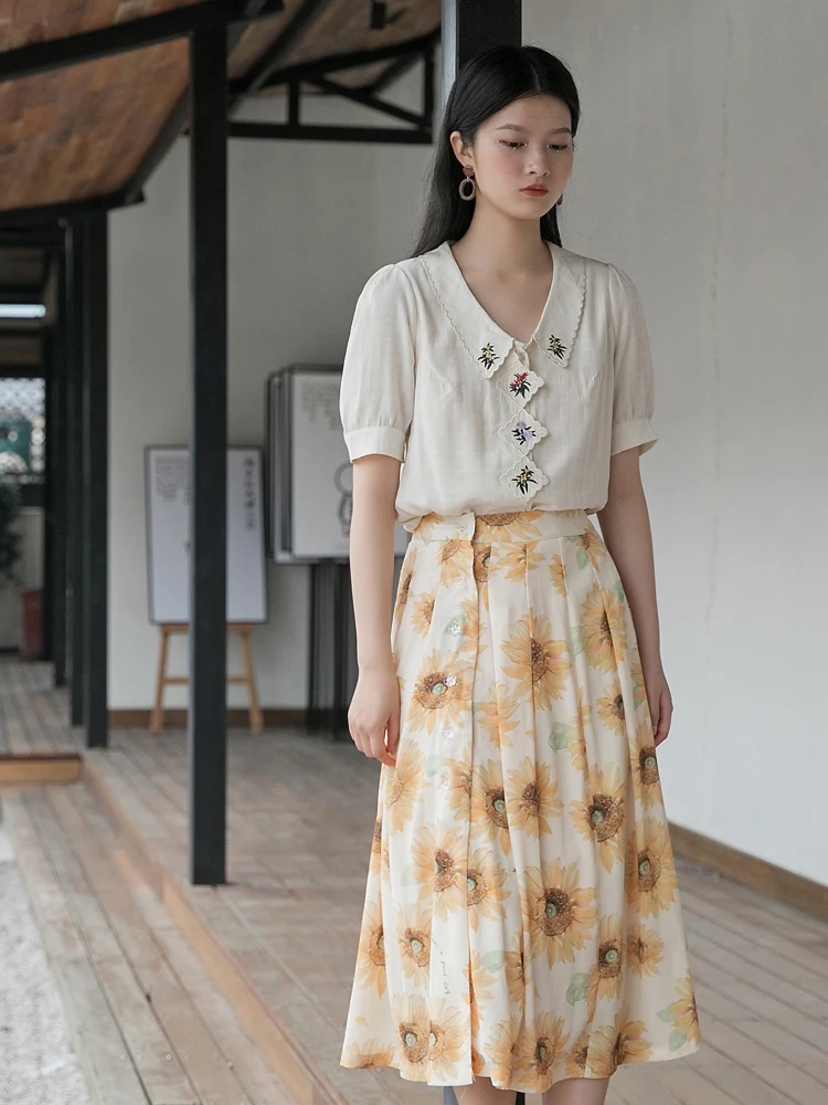 

Женский оригинальный дизайн LYNETTE'S в китайском стиле на весну и осень, винтажная китайская картина из бамбука, принт в виде искусственной имп...