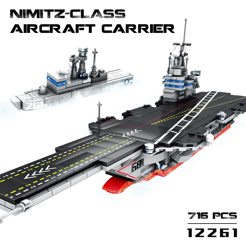 Sembo Блок Самолет фрегат Перевозчик строительные блоки военная армия оружие