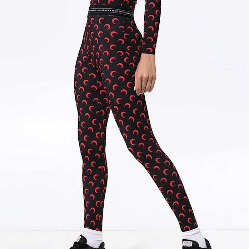 

Модные классические модные брендовые Роскошные Дизайнерские облегающие эластичные спортивные Леггинсы с принтом Луны с высокой талией ко...