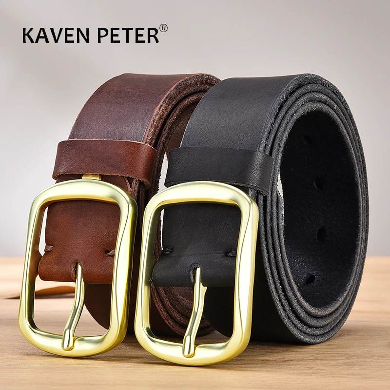 Top Leather Cowhide Belt 100% Genuine Leather Fashion Men's Waist Belt Alloy Buckle Strap For Male Wide Luxury Cummerbund