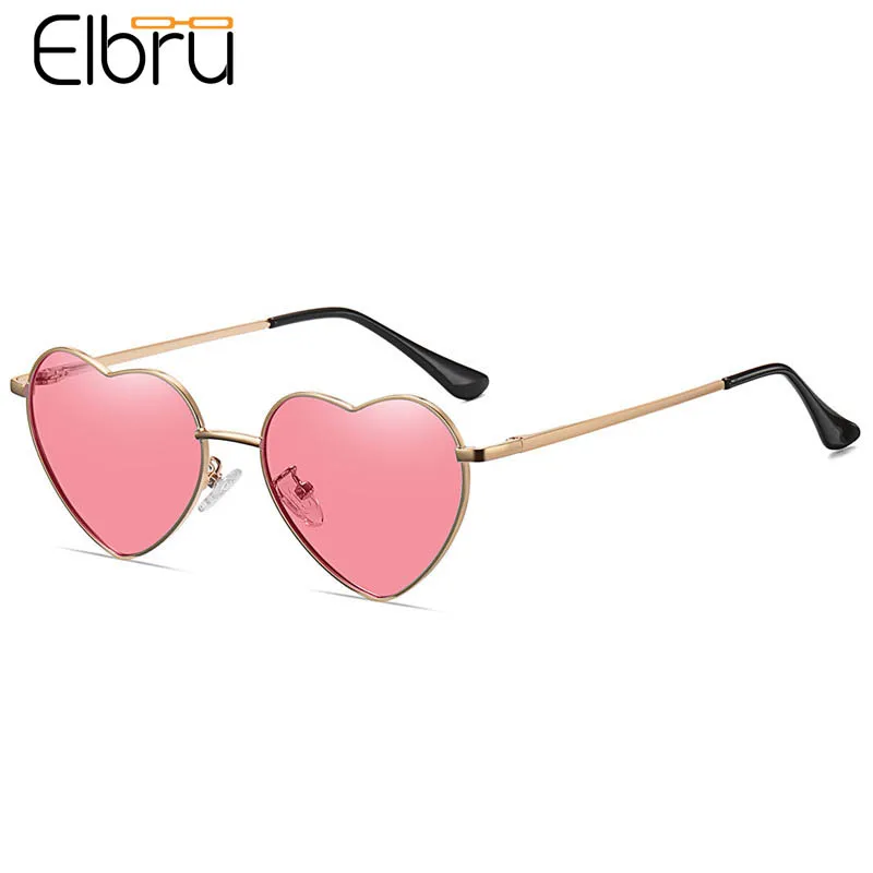 

Солнцезащитные очки Elbru, поляризационные, цветные, в винтажном стиле, с защитой UV400, металлическая в форме сердца