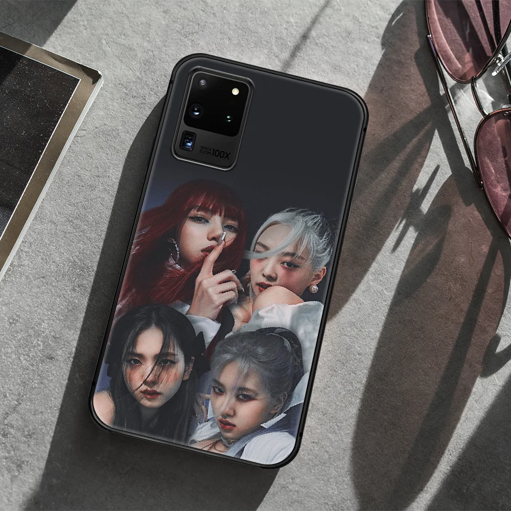 

BLACKPINKS KPOP Phone Case Cover Hull For Samsung Galaxy S 7 8 9 10 e 20 FE edge uitra plus Note 9 10 20 black Hoesjes Painting