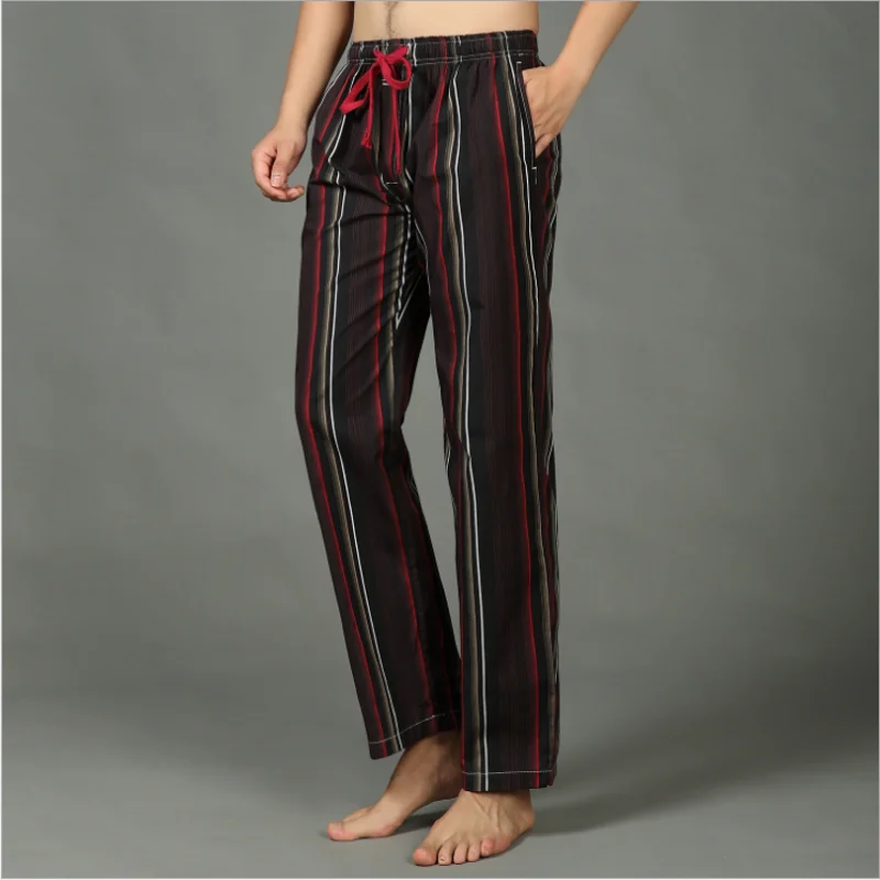 2019 весенне-летние мужские брюки из 100% хлопка для сна свободные больших размеров