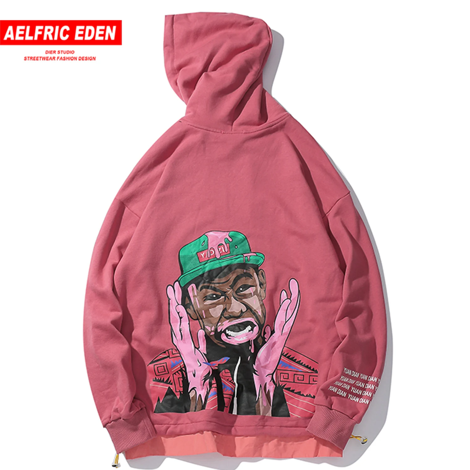 Мужская толстовка с капюшоном Aelfric Eden Розовый Повседневный хлопковый пуловер