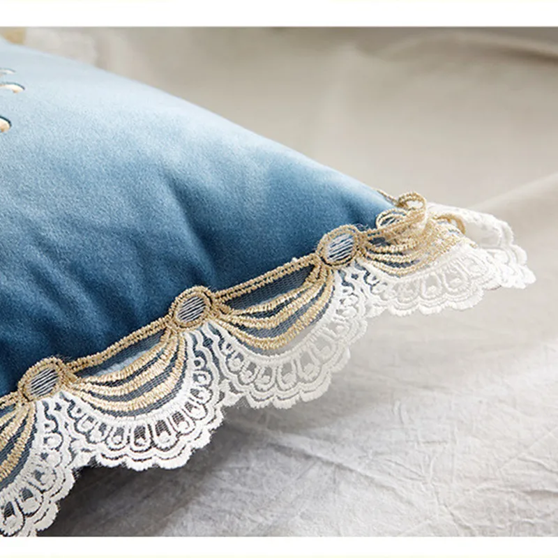 

Lace Cushion Cover 45x45cm Flower Embroidery Pillow Cover Soft Cozy Home Decoration for Living Room Kids Room Color Block