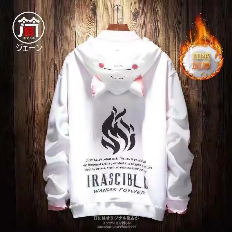 

Cute student couples in autumn and winter wear fat sweater men's brand trend ins loose large size hoodie plus velvet harajuku