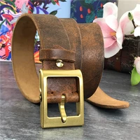 heavy solid brass belt buckle super thick men genuine leather belt men casual high quality belt cowboy yellow belt jeans mbt0022