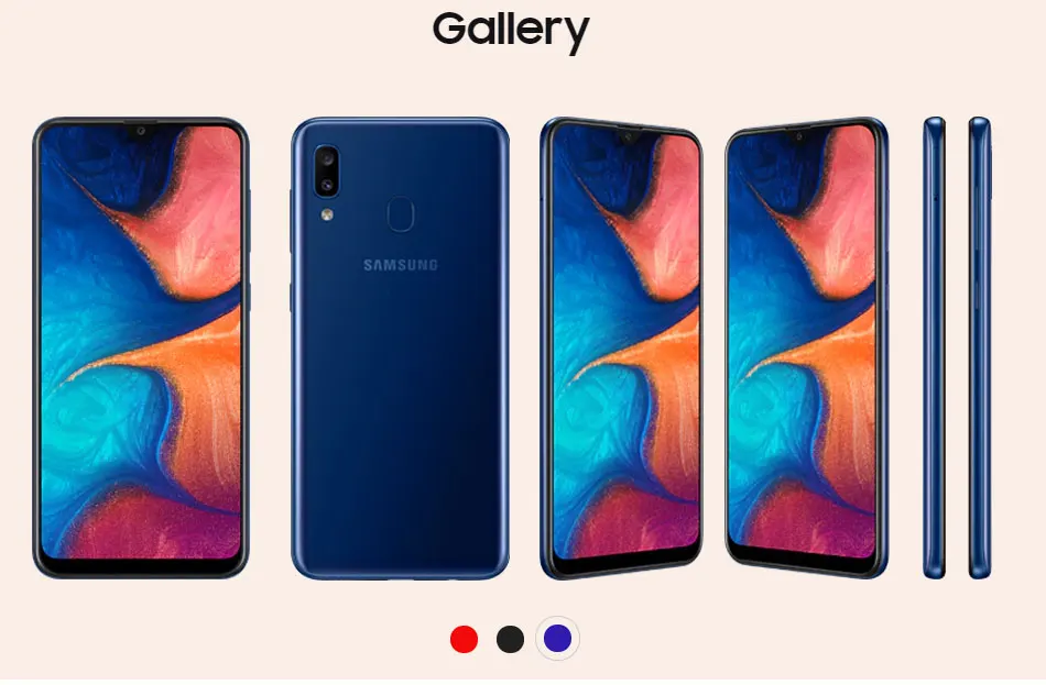 Мобильный телефон samsung Galaxy A20 A205GN/DS, 6,4 дюймов, 3 ГБ ОЗУ, 32 Гб ПЗУ, восьмиядерный смартфон Exynos 7884, Android 9, две sim-карты, 4G
