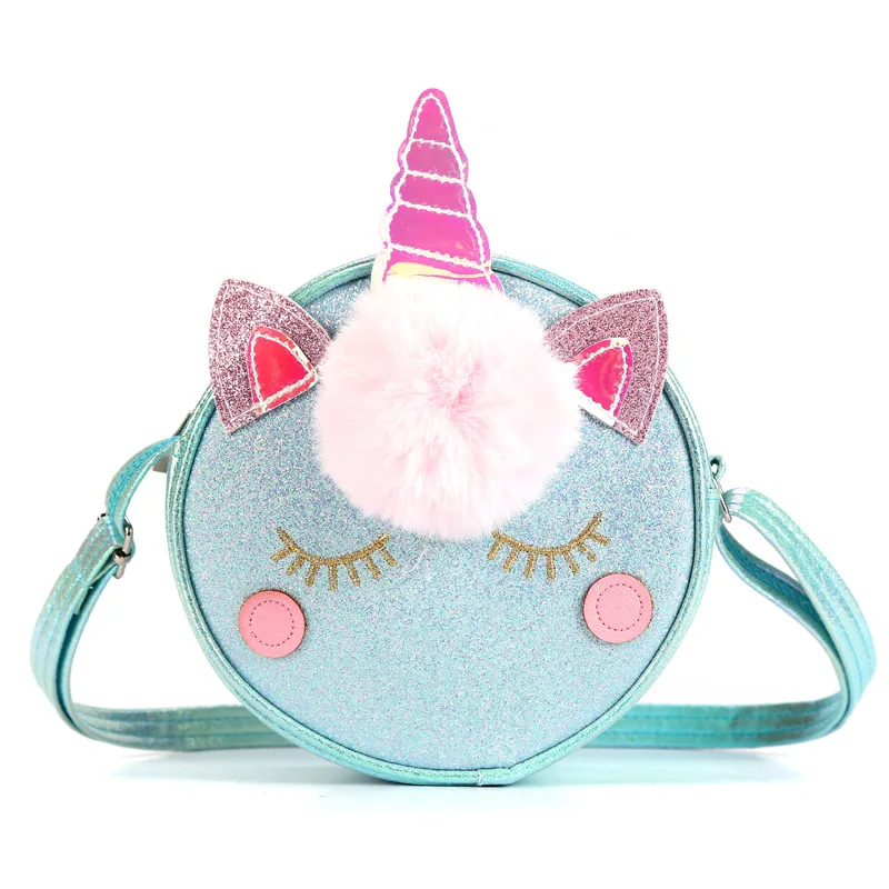 

Girls Unicorn Messenger Bag With Plush Ball Gift For Kids Children