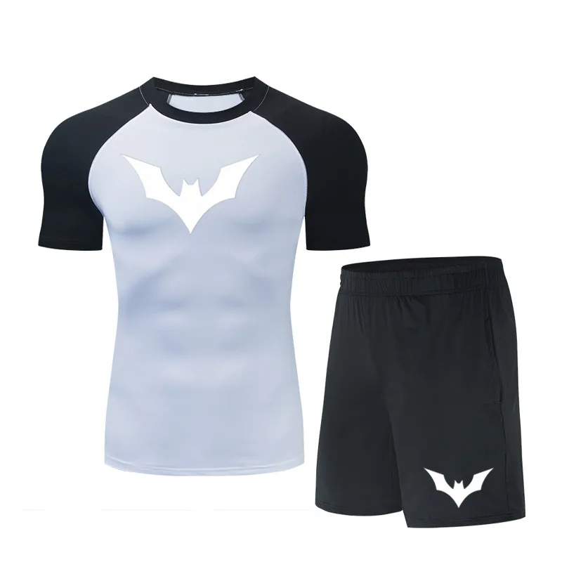 

Men's Short Sleeve T Shirt Sports Suits Summer Quick Dry Running Sets Clothes New Jogger Training Gym Fitness Jogging Tracksuits