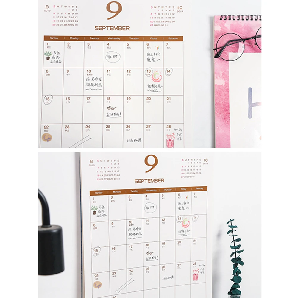 Настенный календарь расписание бумага сделай сам простой блокнот Рабочая панель