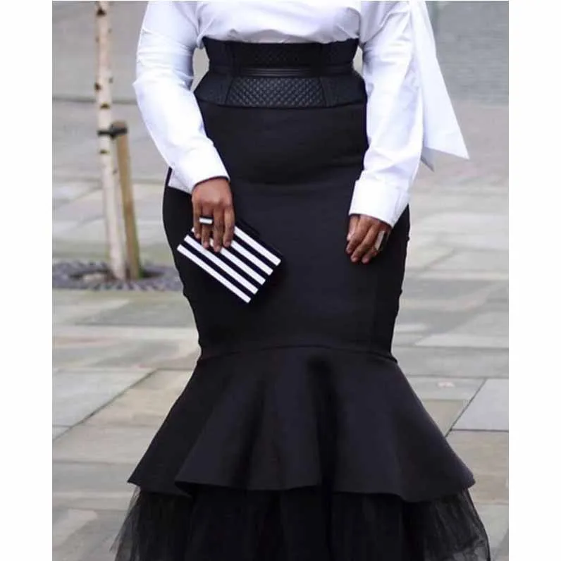 

4XL 5XL Plus Size High Waist Mermaid Bodycon Skirt Elegant Office Lady Sexy 2020 Fishtail Burgundy Autumn Fall Skirt Work Office