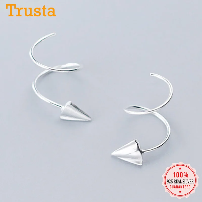 Trustdavis 925 Стерлинговое серебро милая треугольная стрела ушные кости Пряжка для