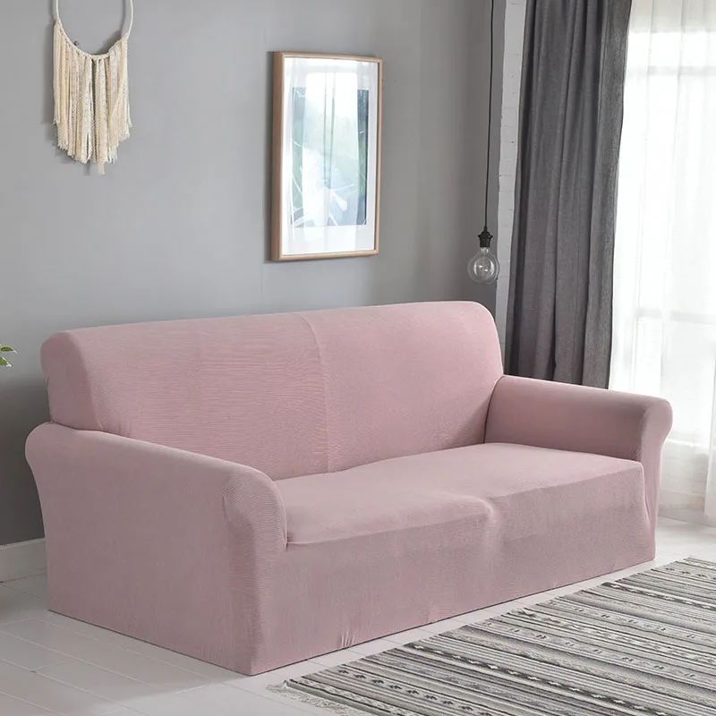 Pink Вельветовый чехол для дивана, вязанный утолщенный чехол для дивана, универсальный, все включено, стрейчевый саржевый чехол для гостиной, кресла, дивана - Цвет: Pink