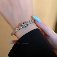 fashion geometric alloy rhinestone bracelets for women roman style simple bangles jewelry christmas gifts for girlfriend