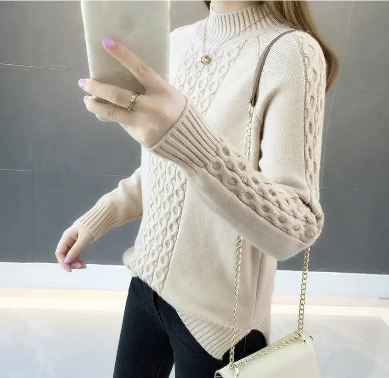 

Autumn and winter new creative fireworks heart-shaped large size long-sleeved women's sweater black