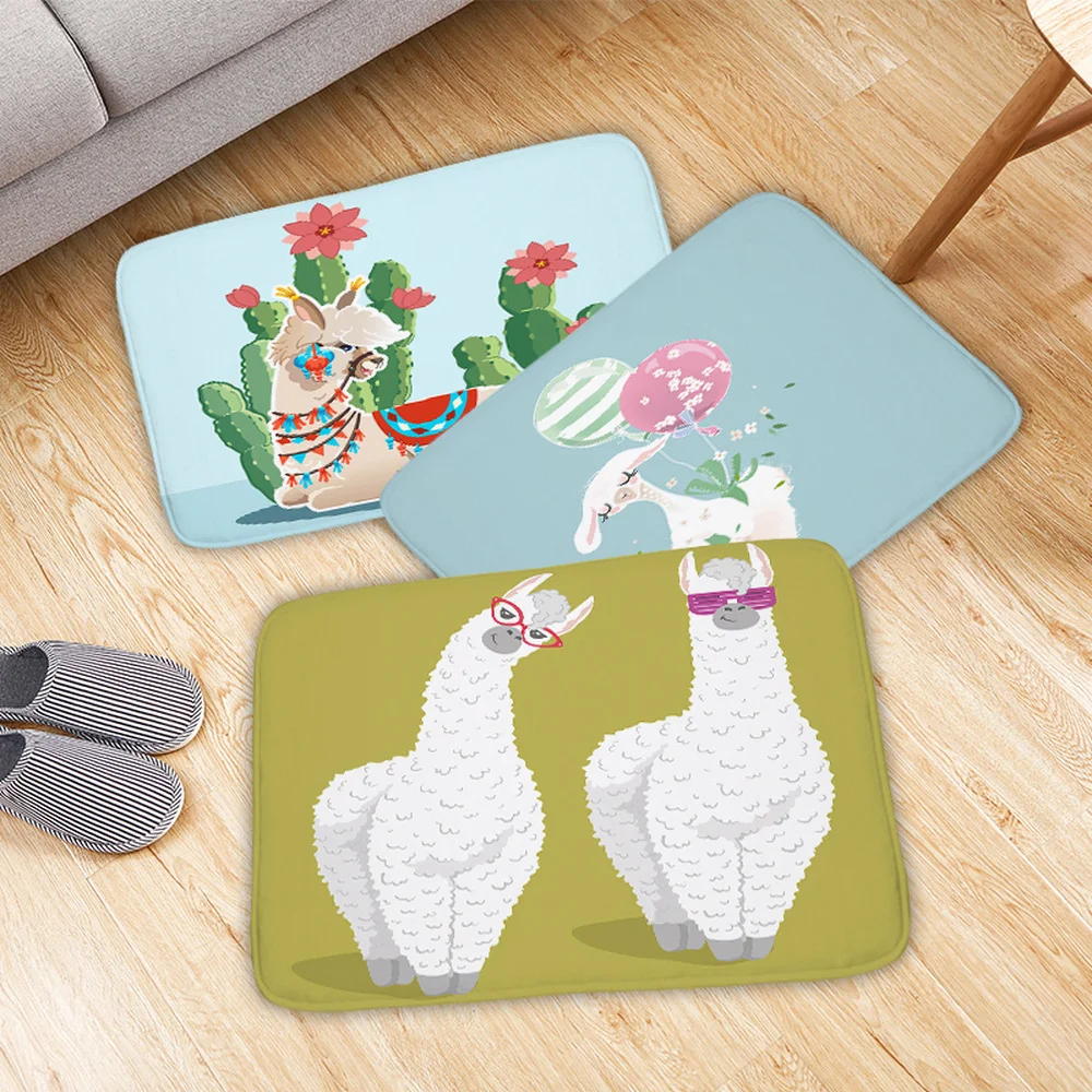 Мультяшные ламы кухонные коврики милый альпака коврик для спальни Придверный