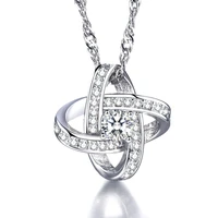 925 silver fashion jewelry necklace pendant woman super flash aaa zircon eternal heart pendant neckalce for woman 2021