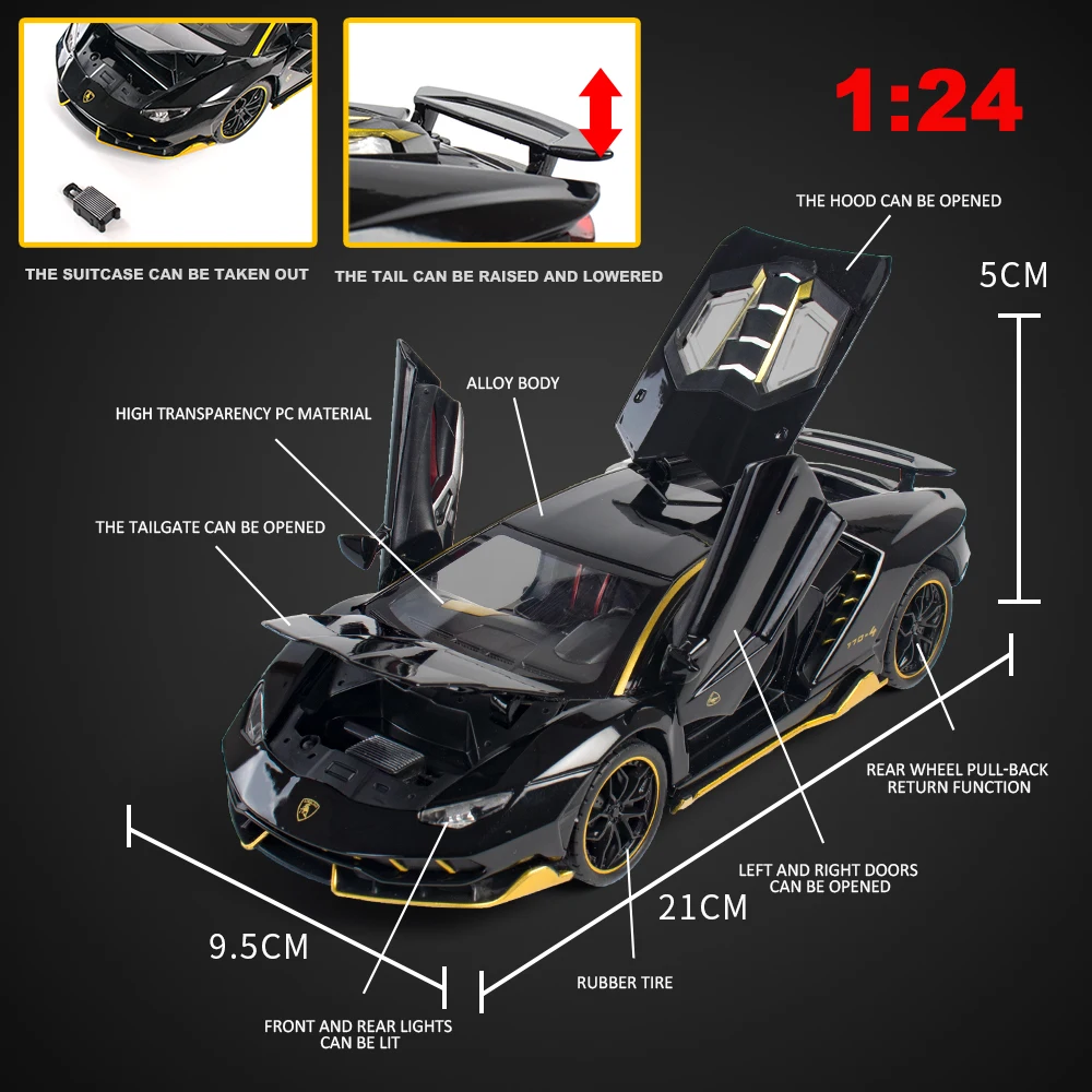 Новинка 1/24 литая модель спортивного автомобиля Lambor 770 из сплава супер гоночного